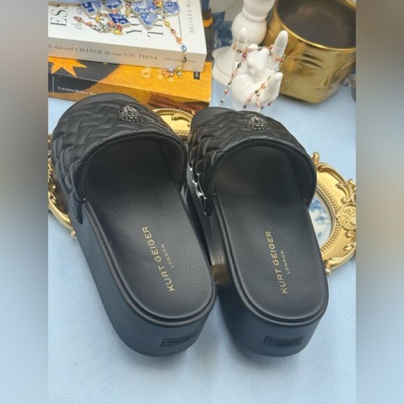 🆕 KURT GEIGER LONDON 🧿 NWOB Meena Eagle Platform Slides Sz EU 41 US 10 - Picture 11 of 16